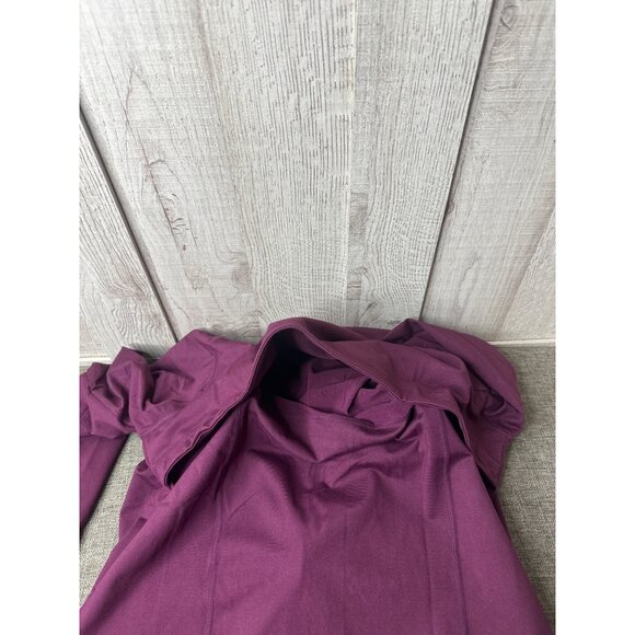 Womens 2XL Maroon Hooded Full Zip Athletic Jacket With Pockets Thumb Holes - Picture 6 of 9